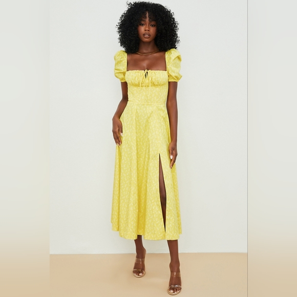 House of CB Dresses & Skirts - Yellow Floral ''Tallulah' House of CB- Medium